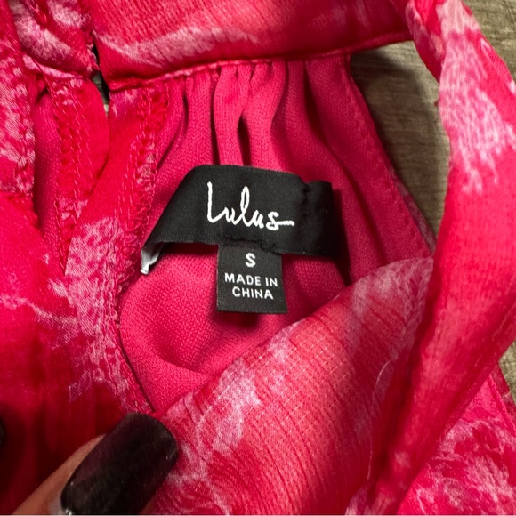 Lulu's Pink Halter Neck Midi Dress - Picture 7 of 9